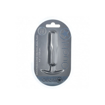 Ouch! - Oblong Anal Plug - Silicone - Gun Metal