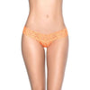 Introducing the Exquisite Pleasure Lace V Back Thong - Model SXT-2021 for Women, Designed for Intimate Sensations, in a Captivating Vibrant Orange Color. - Adult Naughty Store