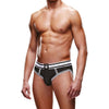 Prowler Open Back Brief White/Black becomes:

