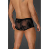 Sensual Pleasures Flock Embroidery Short-Shorts M01 Men's Booty Shorts (Black) - Adult Naughty Store