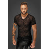 Indulge in Sensual Desire with Erotica's Seductive Leopard Print V-Neck Men's T-Shirt: Model 007 for Men, Offering a Hint of Mystery and Elegance.