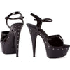 Sparkling Gems Rhinestone Platform Sandals - Black, 6