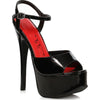 Introducing the Seductiva Stiletto Sandal Black 6.5in: The Ultimate Platform Pleasure Powerhouse! - Adult Naughty Store