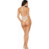 Fishnet Halter Teddy w Stretch Lace Edge Trims White - Adult Naughty Store