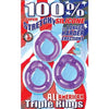 All American Triple Rings (Clear/Purple)