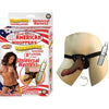 Real Skin Afro American Whoppers Vibrating 8 Inch Dong With Harness - Brown