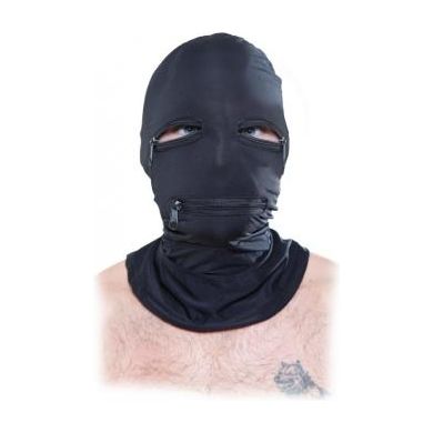 Fetish Fantasy Black Zipper Face Hood O/S