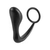 Ass-Gasm Silicone Cockring Plug - Black