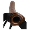 Fetish Fantasy 8in Vibrating Hollow Strap-on Brown