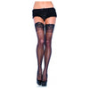 Stay Up Lace Top Lycra Sheer Thigh High O/S Black