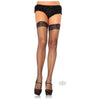 Stay Up Lycar Fishnet W/ Lace Top Thigh Hi O/s Black