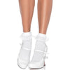 Anklet Socks Lace Ruffle O/S White