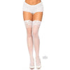 Stay Up 3 inches Lace Top Lycra Sheer Thigh Highs O/S White