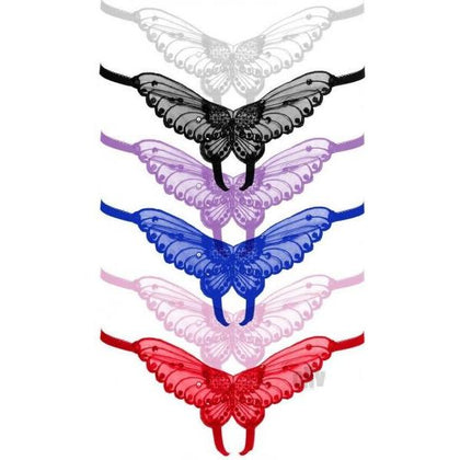 Butterfly Crotchless Panty W/pearl Sequin Detail Plus Size Assorted 12pk