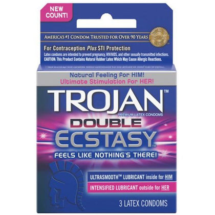 Trojan Double Ecstasy 3 Pack Latex Condoms