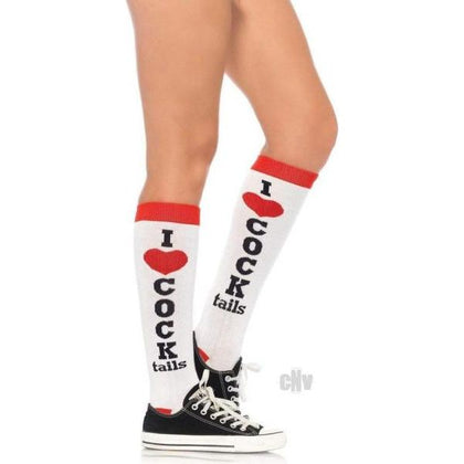 Cocktails Acrylic Knee Socks O/S White/Red