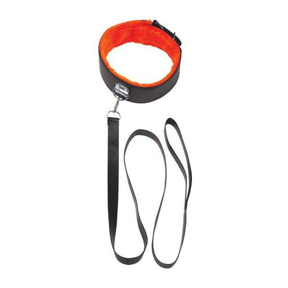 The 9's, Orange Is The New Black, Short Leash Faux Leather, Black With Furry Orange Lining