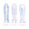 The 9's, Vibrating Sextenders, 3-pack, Nubbed, Contoured, Ribbed