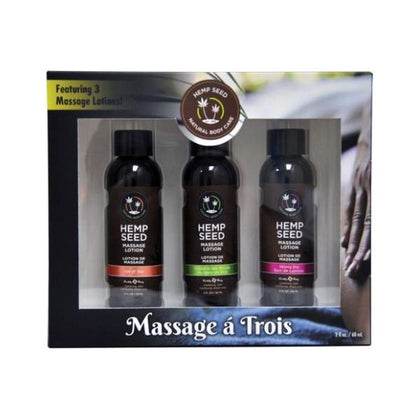 Earthly Body Gift Set Massage A Trois Includes: 2oz Isle Of You Massage Lotion, 2oz Skinny Dip Massa