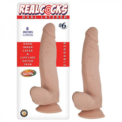 Real Cocks Dual Layered #6 8 inches Curved Dildo