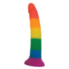 Rainbow Power Drive 7 Inch Strap On Dildo With Harness Silicone