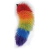 Rainbow Foxy Tail  Fur Tail With Stainless Steel Butt Plug