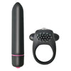 Intense Cockring And Bullet 10 Function Bullet Waterproof Black