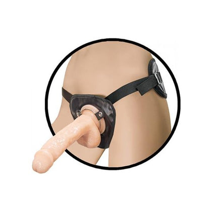 Natural Realskin Squirting Penis 8 inches Beige Harness