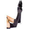 Extra Long Satin Gloves O/s Black