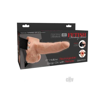 Fetish Fantasy 6in Hollow Rechargeable Strap-on With Remote, Flesh