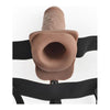 Fetish Fantasy 7in Hollow Rechargeable Strap-on With Remote, Tan