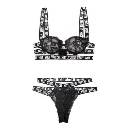 Vibes Not Your Bitch Bra/panty Black S/m