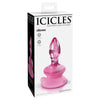 Icicles No. 90 - Glass Suction Cup Anal Plug - Pink