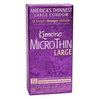 Kimono Microthin 12 Pack Large Latex Condoms