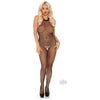 Seamless Fishnet Halter Bodystocking O/s Black