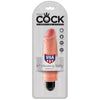 King Cock 6 inches Vibrating Stiffy Beige