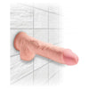 King Cock Triple Density 10 inches Fat Dildo with Balls Beige