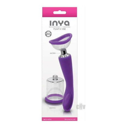 Inya Pump And Vibe With Interchangeable Suction Cups - Purple