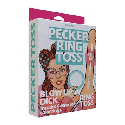 Inflatable Pecker Ring Toss - 3'. 6 Assorted Color Rings Included.