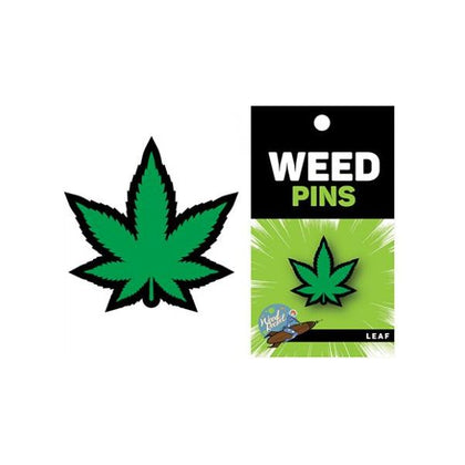 Weed Pin Green Marijuana Leaf