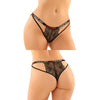 Vibes Fuck Off Buddy Pack 2 Pc. Cutout Lace Panty & Caged Thong S/m Black