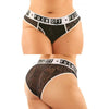 Vibes Fuck Off Buddy Pack 2 Pc. Lace Boyfriend Brief & Lace Thong Qs Black/white