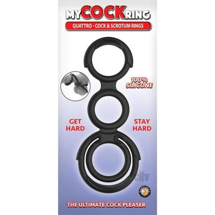 My Cockring Quattro Cock & Scrotum Rings Black