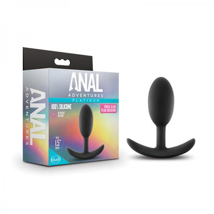 Anal Adventures Platinum - Silicone Vibra Slim Plug - Medium - Black