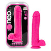 Neo Elite - 11-inch Silicone Dual-density Cock With Balls - Neon Pink