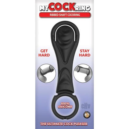 My Cockring Ribbed Shaft Cockring Black