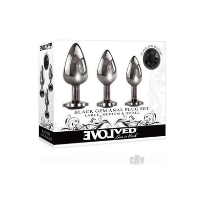 Evolved Black Gem Anal Plug Set 3 Pc