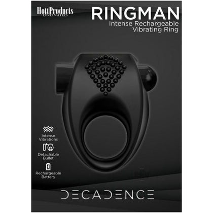 Decadence Ring Man Vibrating Rechargeable Cock Ring Black