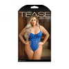 Tease Abby Bodysuit With Structured Elastic Detail, Thong-cut Back And Snap Closure Cobalt Blue 1x/2