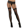 Dreamgirl Sheer Thigh-high Stockings With Knitted Lace-up Boot Detail Black Os